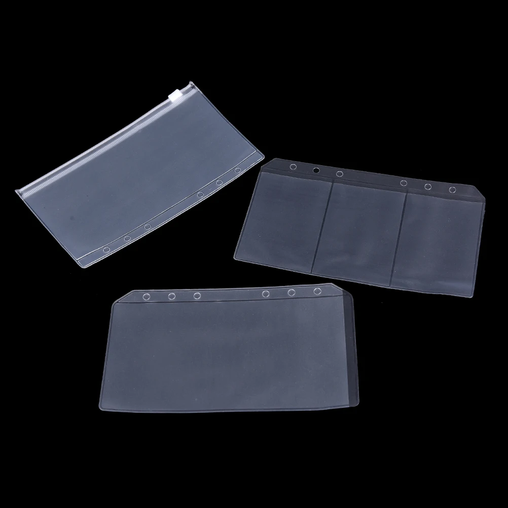 

1pc A5/A6 PVC Waterproof Folder Holder Zipper Bag Concise Planner Spiral Storage Card Bag Filing Products new