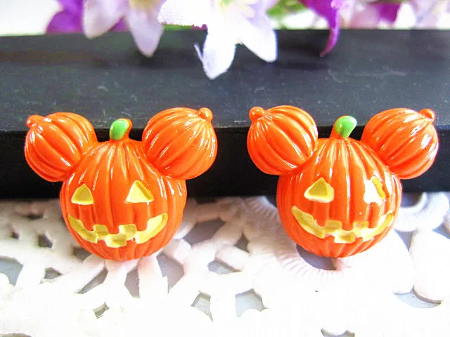 

50pcs/lot about 20MM flat back kawaii resin Halloween pumpkin DIY resin cabochons accessories