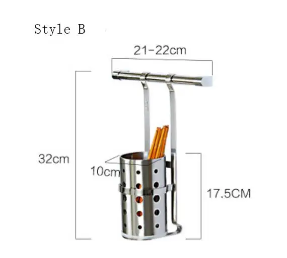Настенные подвесные палочки для еды ведро sus 304 из нержавеющей стали утолщенные подвесные палочки для еды ложка подстаканник с водной основой Lu 41817 - Цвет: Style B