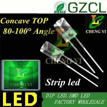 

Ultra brightness 5mm GREEN dip led wide view angle strip led 3.0-3.5V FLAT TOP DIP LED