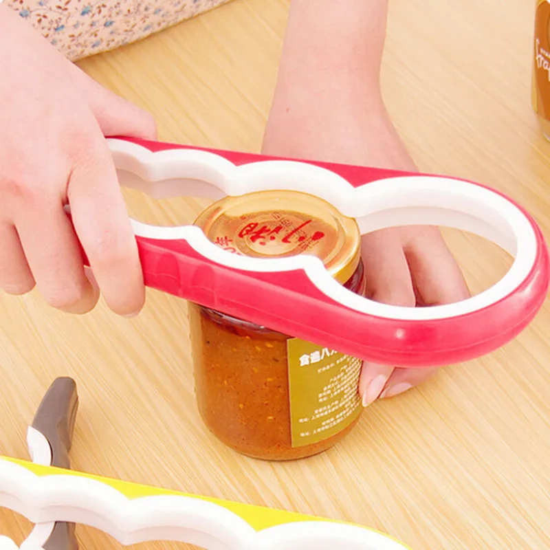 

Lid Jar Opener 4 in 1 Handy Anti-slip Can Lid Screw Opener for Pop/Beer Bottle Jar Can Opener Wrench Kitchen Tool Accessories