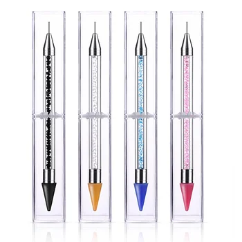 

VVHUDA Diamond Painting Glitter Pin Dual-ended Picker Nail Art Wax Pencil Decorations Pick Up Applicator Crystal Acrylic Handle