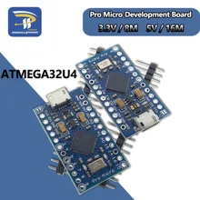 Pro Micro для arduino ATmega32U4 5 V/16 МГц 3,3 V/8 МГц модуль с 2 row штыревые для Leonardo лучшего качества
