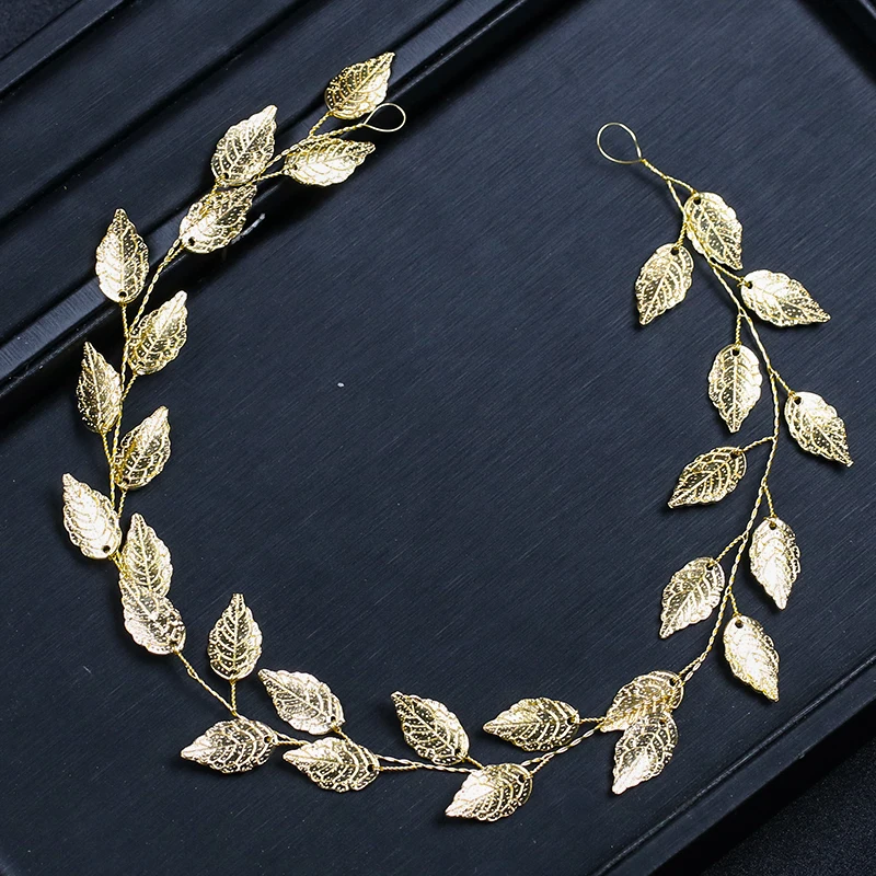 

2018 New Gold and Silver Leaf Wedding Dress Accessories Hair Band