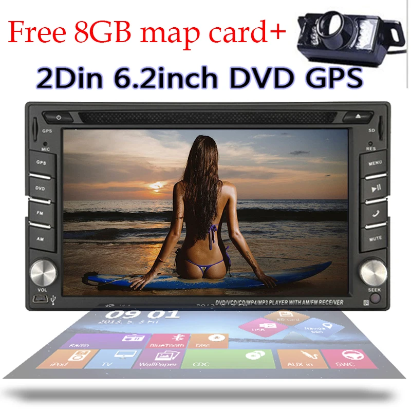 

Car Radio Double din DVD Player car-styling GPS Navigation headunit video Car Radio Audio+Free Map+Free Card+Free rear Camera