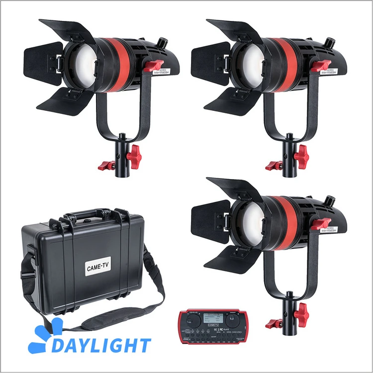 

3 Pcs CAME-TV Q-55W Boltzen 55w High Output Fresnel Focusable LED Daylight Kit