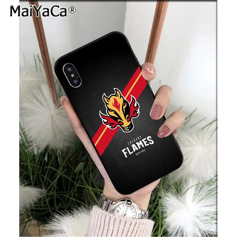 MaiYaCa Calgary Flames ТПУ Мягкие аксессуары для телефонов чехол для телефона для Apple iPhone 8 7 6 6S Plus X XS MAX 5 5S SE XR Чехол для мобильного телефона s - Цвет: A9