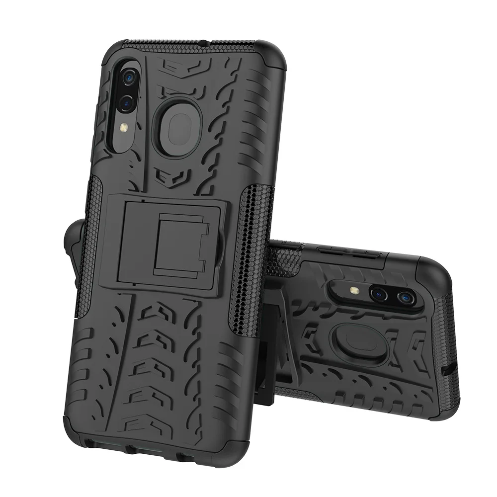 

Tire Texture Shockproof Phone Cover Back Clip Holder Phone Case For Samsung GALAXY A30 A50 A20 M10/A10 Eight Colors