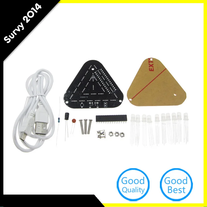 

Electronic DIY Kit Touch Control Full Color 5MM LED Triangular Pyramid