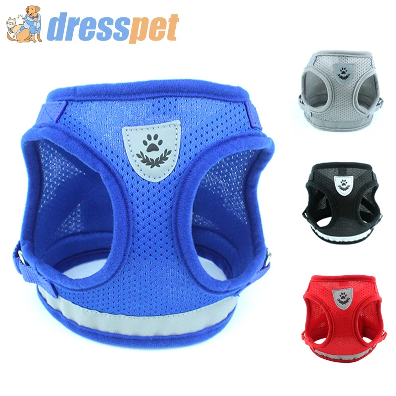

Pet Dog Cat Harness Leash Adjustable Reflective Vest Walking Lead Puppy Polyester Mesh Harness Set for Small Medium Dog Collar