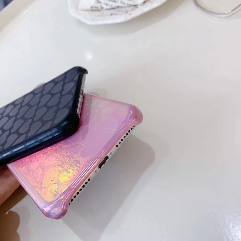 HUANQING Luxury laser love cell phone case For X XR XS Max fashion For iPhone 6 6S 7 7Plus 8 8Plus dream Protective Cover case04