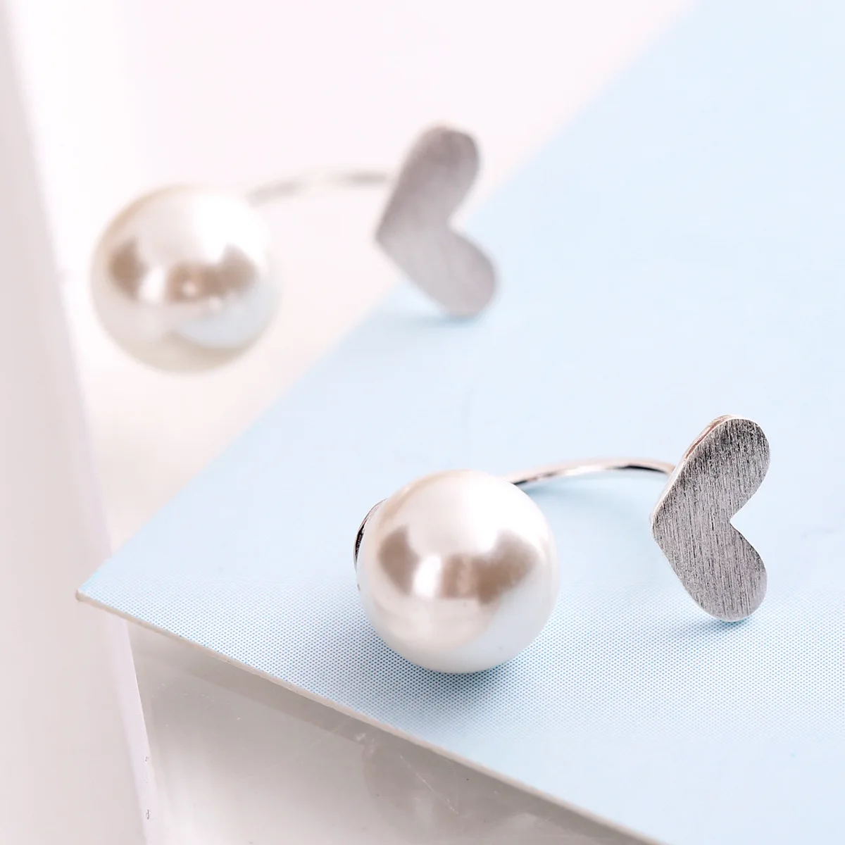 heart pearl 100% 925 Sterling silver Jewelry fashion Hypoallergenic Stud earrings for women gift
