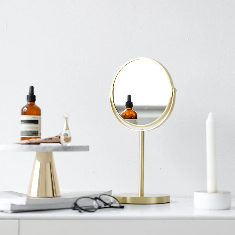

Home Makeup Mirror Double Mirror Gold-plated Beauty Mirror Desktop Decoration Gift