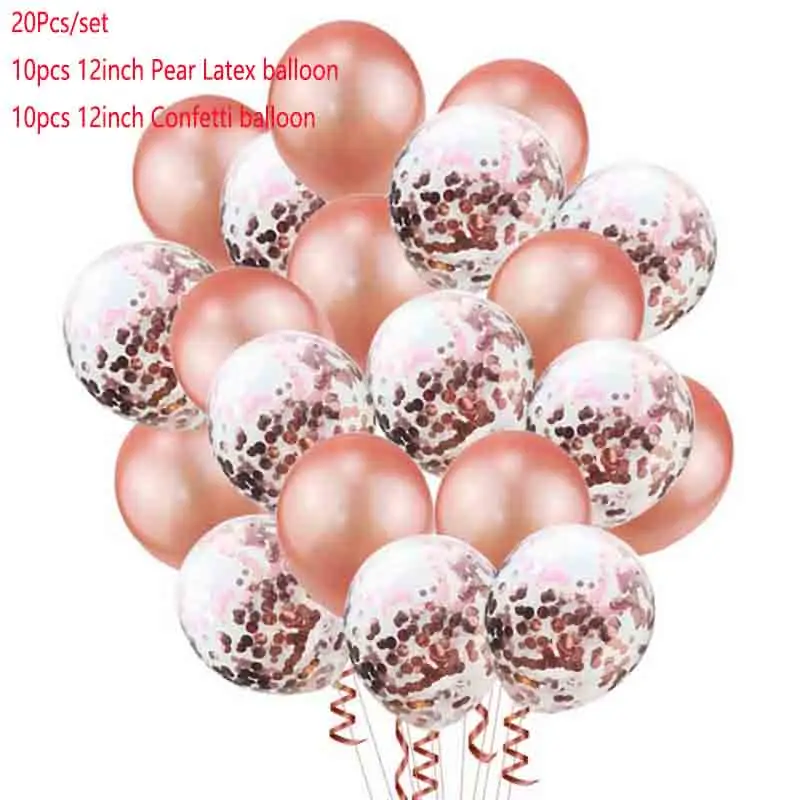 20 шт золотые конфетти металлик воздушные шары День рождения украшения Дети баллоннен воздушный шар цвета металлик воздушный шар Balonnen Deco день рождения Globos - Цвет: Metallic rose gold