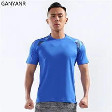 GANYANR Беговая Футболка мужская баскетбольная теннисная Спортивная одежда для футбола футболка спортивный фитнес-зал беговые дорожки камуфляжные упражнения Рашгард