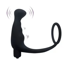 Silicone Anal Plug Prostate Massage Vibrator G-spot Butt Plug Dildo Delay Ring Erotic Prostate Massager Anal Sex Toy For Men Gay