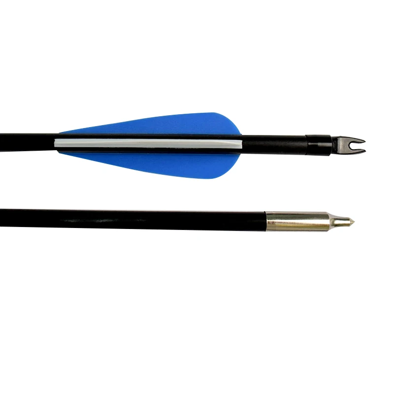 12Pcs Fiberglass Arrows Archery Arrows Steel Field Point Plastic Nocks