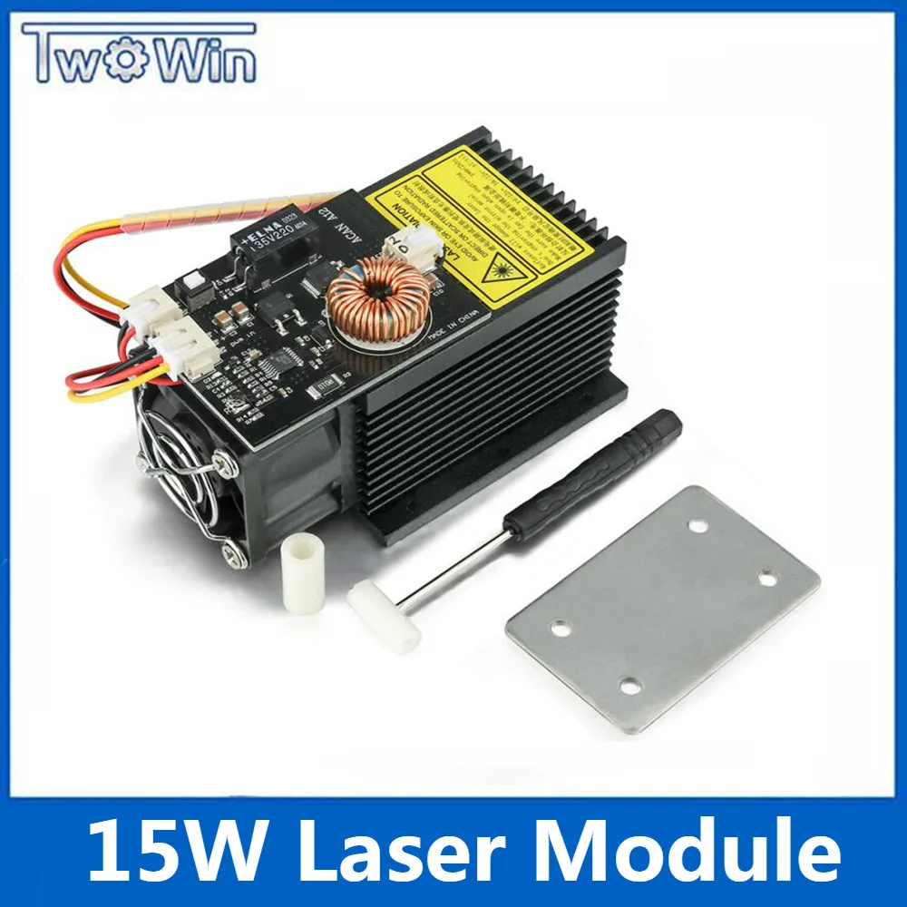 

15W Powerful Laser Module 12V 445-450nm Blue Laser Head Laser Engraving for DIY CNC Laser Engraver Machine
