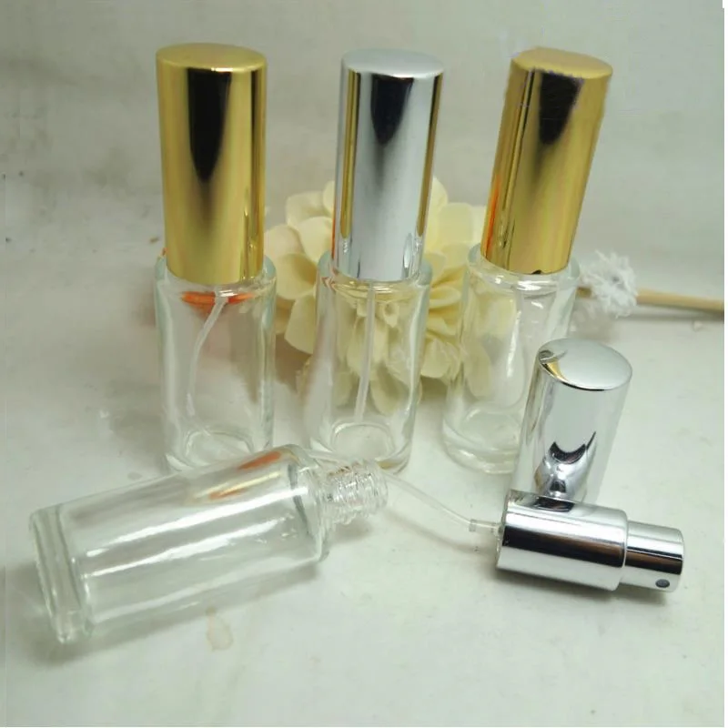 

15ML 15CC Glass Perfume Bottle with Gold Cap Silver Lid Atomizing Spayer, Parfum Atomizer Packing Refillable Bottle, 40pcs/Lot