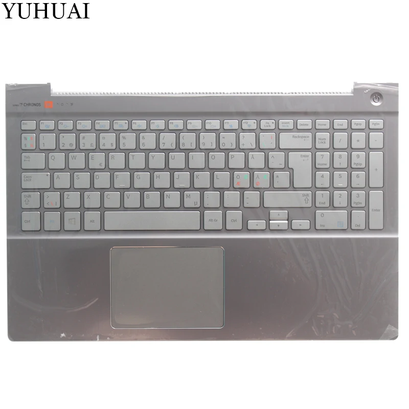 

NEW NE keyboard for samsung NP770Z5E 780Z5E NP780Z5E NP880Z5E Nordic keyboard Silver with Palmrest Cover BA75-04327H