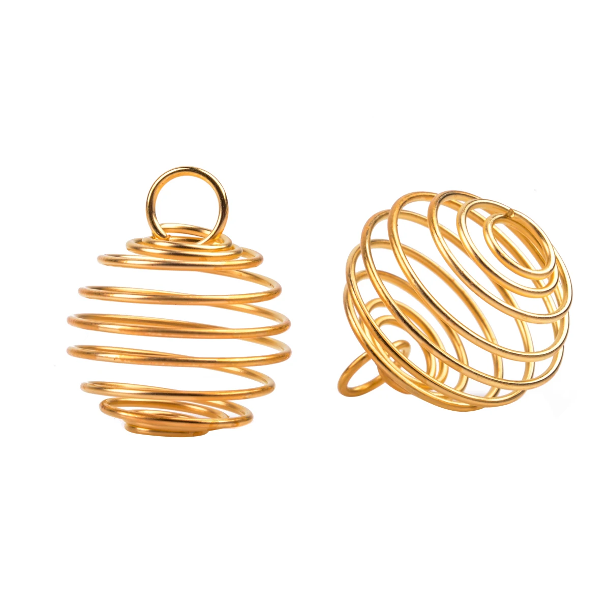 10pcs Shellhard Spiral Bead Cages DIY Pendant Charming Gold Color Necklaces & Pendants Jewellery Findings 25mm