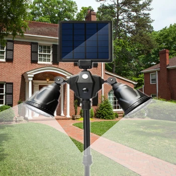 

Upgraded Ground light Double Lights LED Solar light Roation Head and Solar panel Perfect quality Matt Cup Little Street lamp