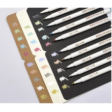 Агентства 10 цветов Металлические маркеры для DIY альбом для рисования, Doodle в стиле детского рисунка на темных Бумага, карты, фото