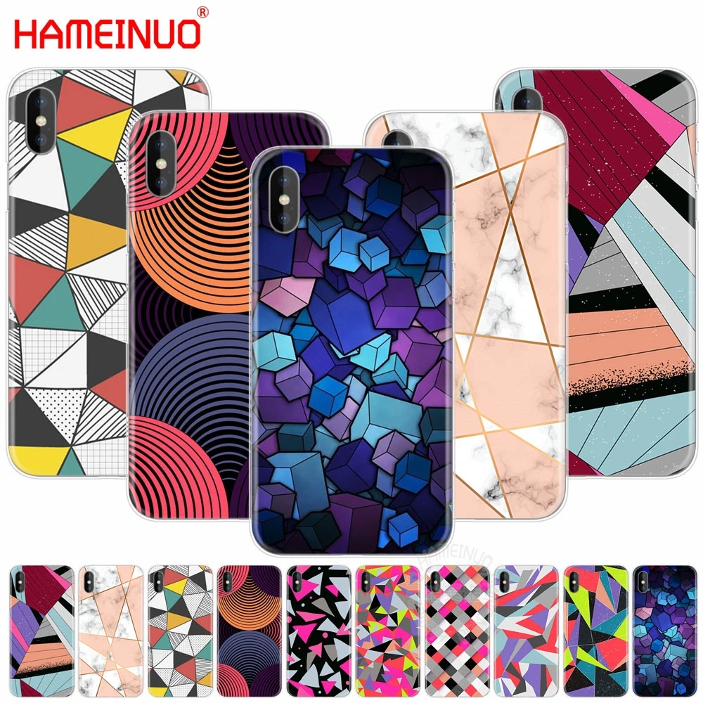 HAMEINUO triangles geometric graphic cell phone Cover case for iphone X 8 7 6 4 4s 5 5s SE 5c 6s plus | Мобильные телефоны и
