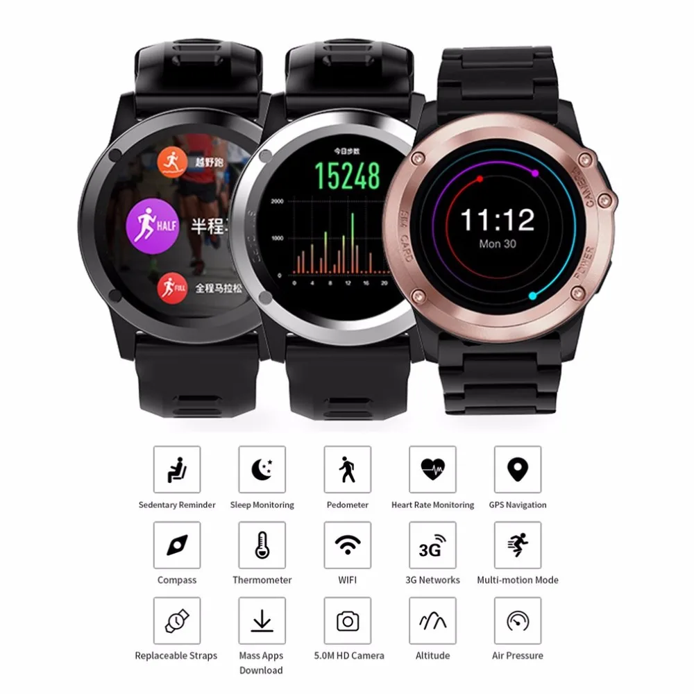 

4GB+512MB Camera Smart Watch Waterproof Heart Rate Sleep Monitor Wifi 3G Camera Smart Watch Waterproof 400*400 A45