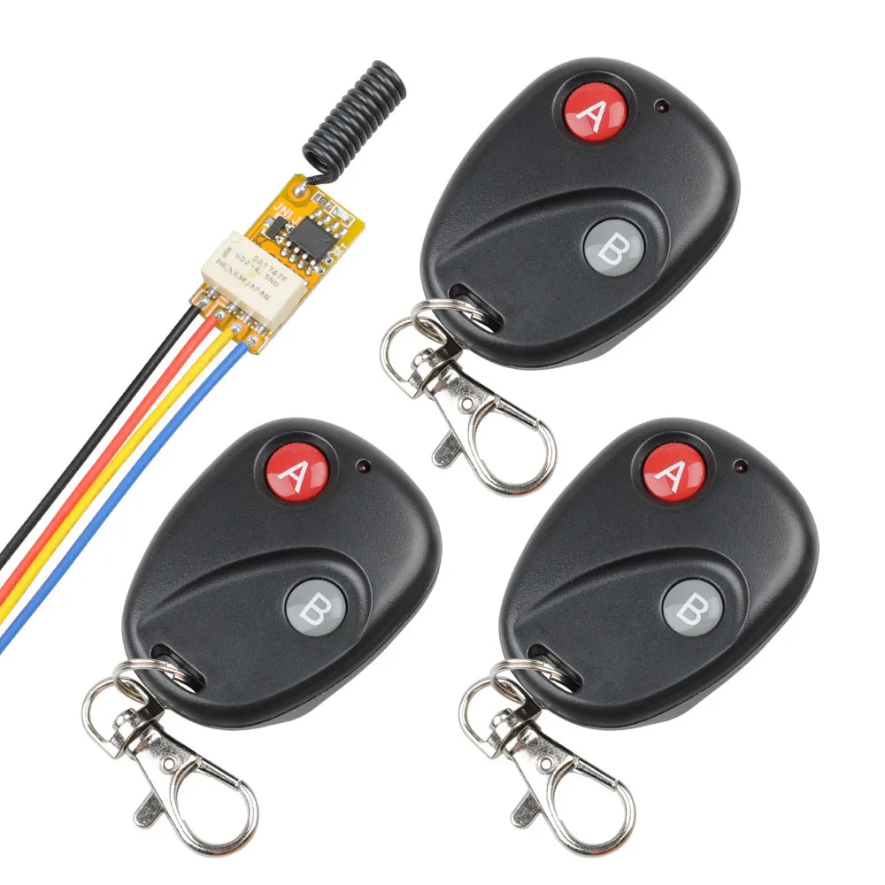 

DC3.7V - 12V Mini Relay Wireless Remote Control Switch Saving Power LED Lamp Controller Micro Receiver Transmitter System