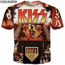 Новая футболка в стиле Харадзюку для мужчин/женщин Рок-Группа Kiss 3D печать футболки короткий рукав хип-хоп Футболка уличная летняя футболка