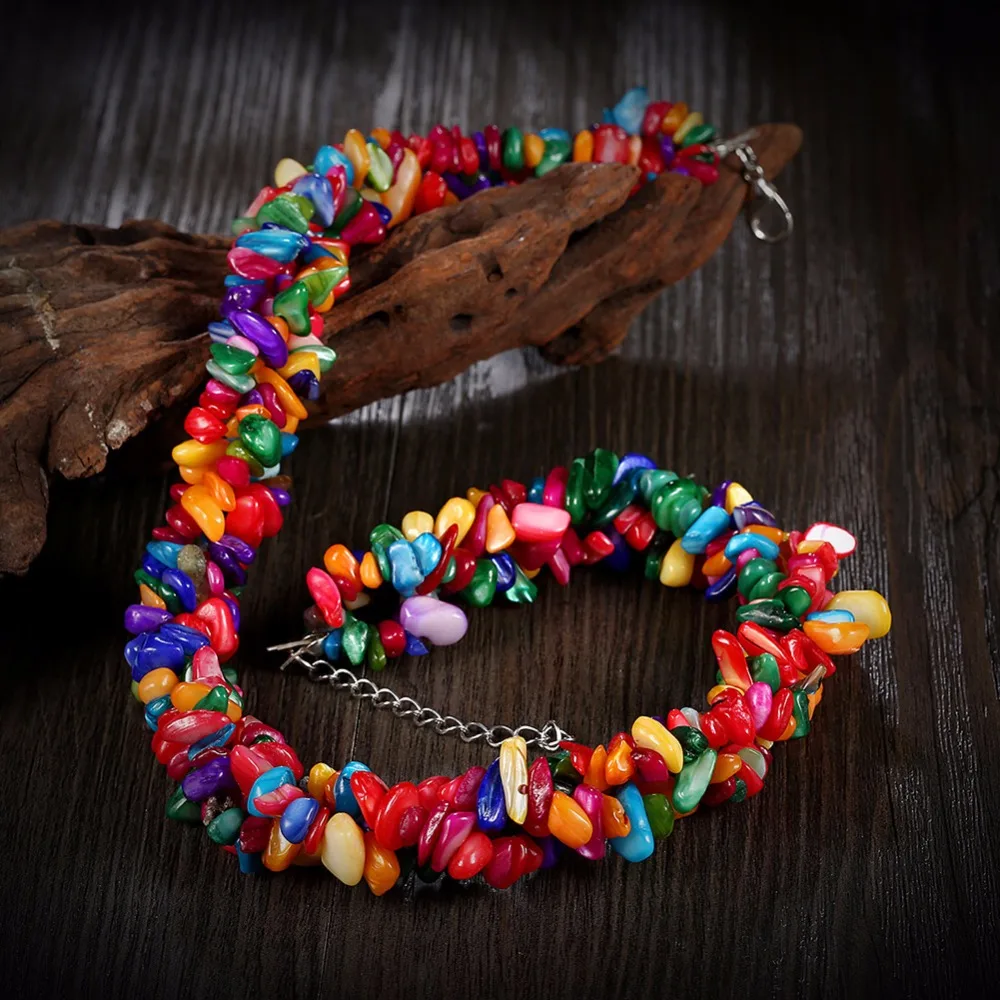 

K's Gadgets Jewelry Chokers Necklaces for Women Colorful Natural Stone Accessories Collier Boheme Maxi Statement Necklace