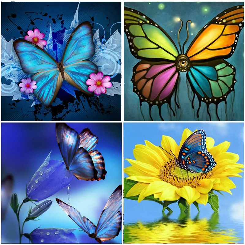 

5D Diamond Painting Butterfly Resin Full Square Drill Home Decoration Gift Mosaic Animal Art 3D Crystal Cross Stitch Embroidery