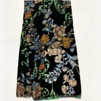 

(5yards/pc) high quality African velvet lace fabric soft and smooth with beautiful pattern for making dress VBL20