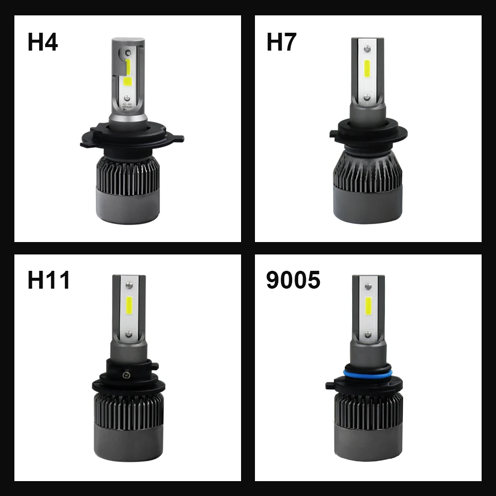 EURS 2 шт. фар автомобиля H4 светодиодный H7 светодиодный H1 H11 H13 HB3 HB4 9004 9005 9006 9004 9007 8000LM 6000K автоматического включения света R6 фары лампы