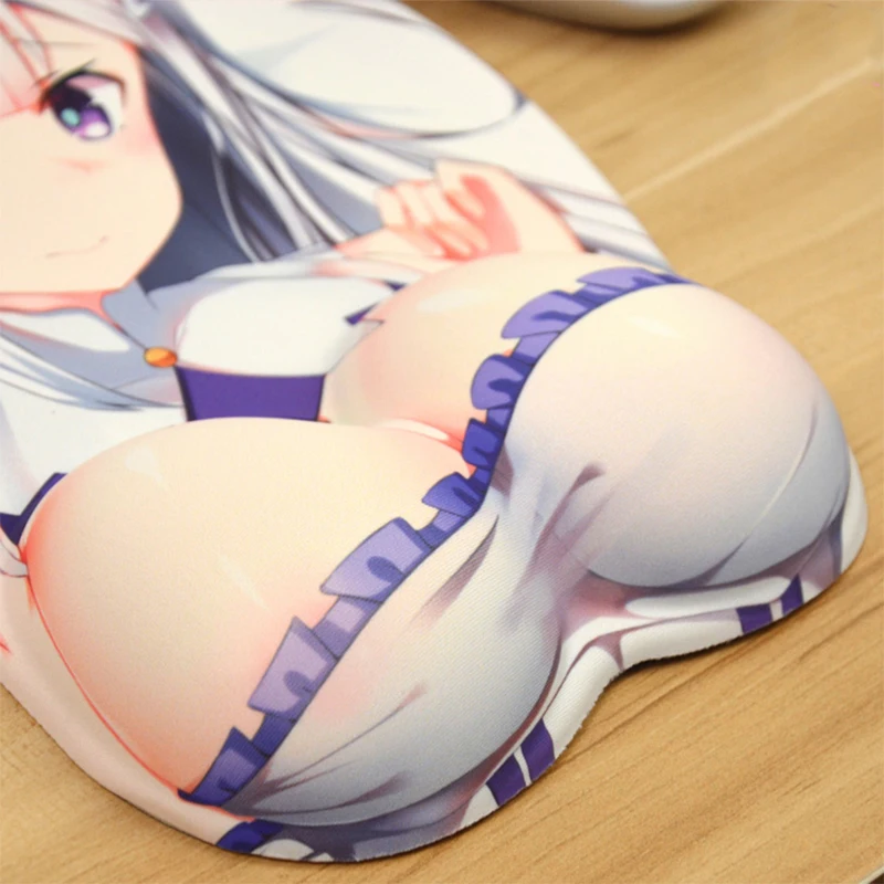 "Re: Zero" Emilia аниме 3D Oppai коврик для мыши подставка для запястья