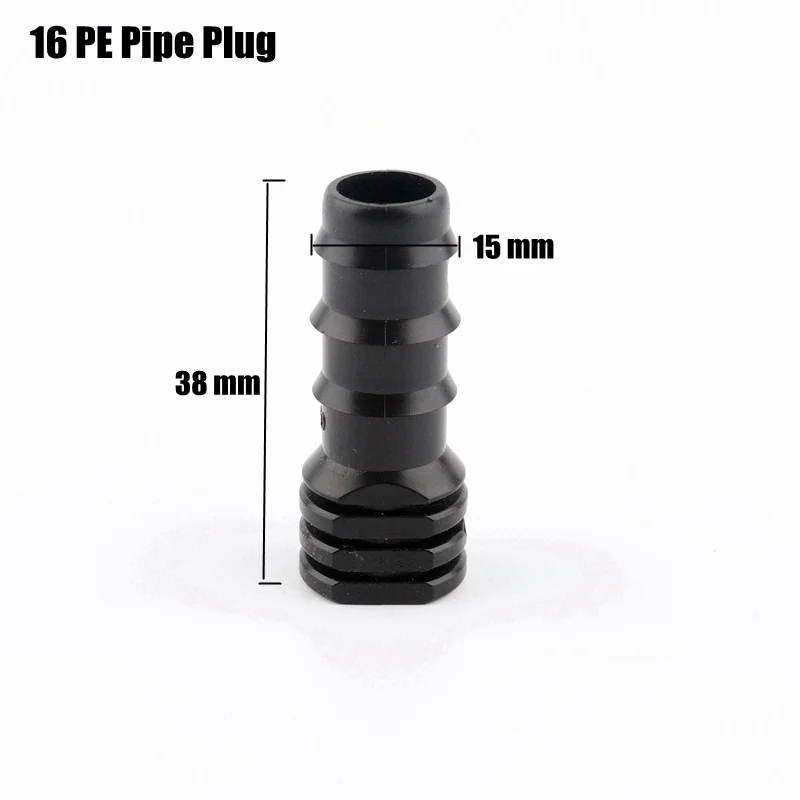 10pcs 16mm PE Pipe Connectors Garden Water Micro Drip Irrigation Pipe Hose Connector Watering System Joints Tee Elbow Plug drip system kit