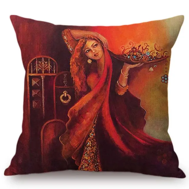 Islamic Painting Art Arab Woman Carrying Plate Muslim Home Decoration Sofa Throw Pillow Case Mediterranean Style Cushion Cover Cushion Cover Aliexpress
