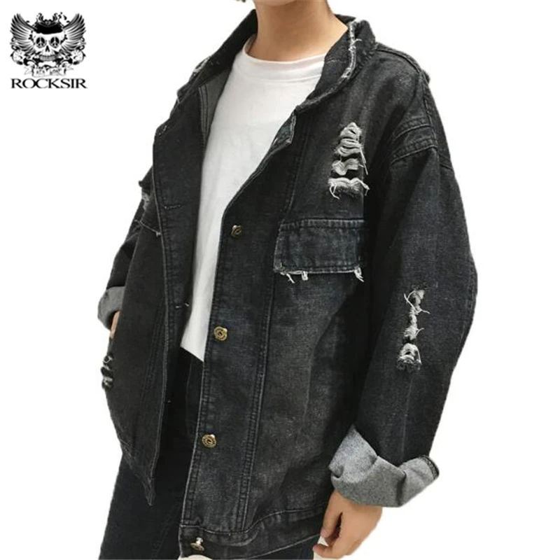 black short sleeve denim jacket