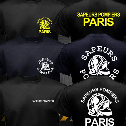 

2019 Fashion Double Side New Sapeurs Pompiers Paris France Firefighter Fire Department Brigade T-Shirt Unisex Tee