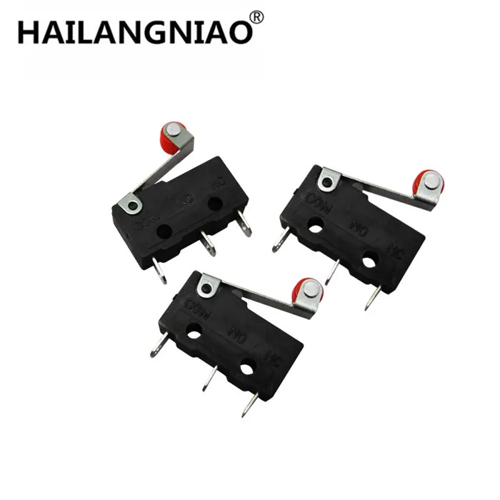

10pcs/lot New Micro Roller Lever Arm Normally Open Close Limit-Switch KW12-3