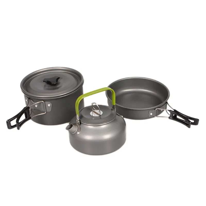 Camping al aire libre juego de cocina 2-3 personas portátil tetera café cocina ollas y sartenes al aire libre Mesa