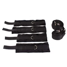 Villus Chastity Lock Adult toys for Couples Bed Villus Restraint Bondage Strap Set Wrists Ankle Cuffs