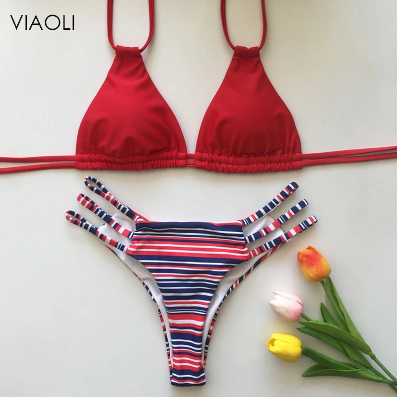 

New Swimsuit Woman 2018 Sexy Bikinis Set Push Up Swimsuit Bandage Print Swimsuit Brazilian Bikini Set Bathing suits Beachwear