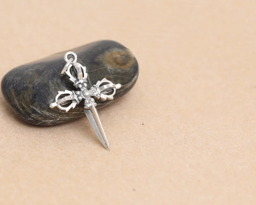 

925 sterling silver cross pestle latest knife dagger pendant individuality jewelry D111