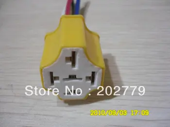 

longyue 20pcs 5 p/pin relay socket ceramic Heat Resistance connector light holder plug 15cm wire