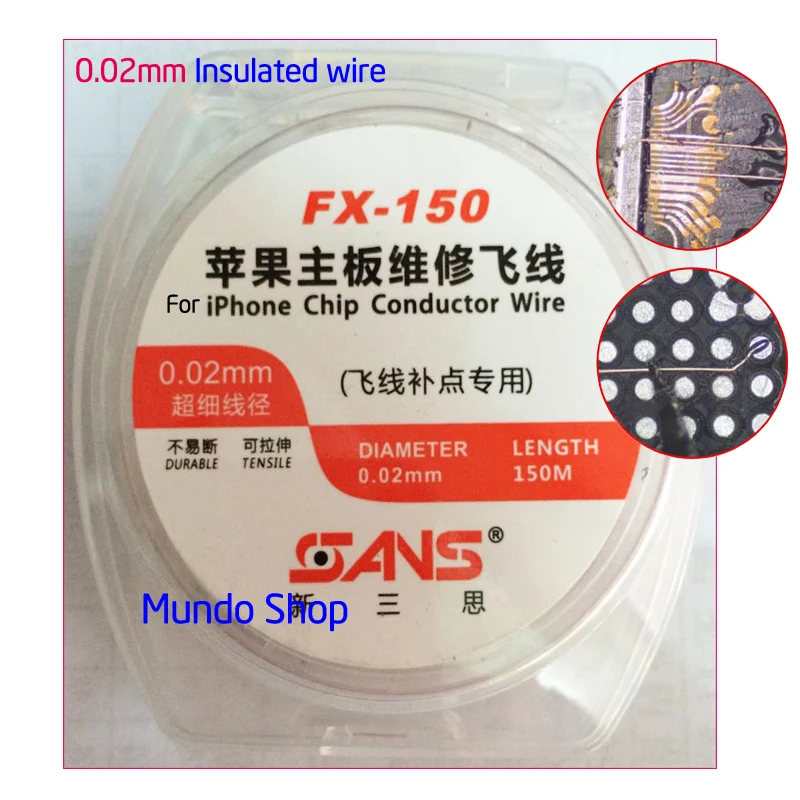 

0.02mm * 150M/Enameled insulated Copper wire polyurethane enameled Copper Line Soldering Solder for iPhone Chip conductor Wire