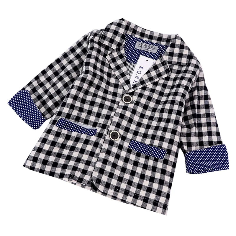 

Hurave 2019 Baby Boy spring autumn coats clothes fashion kids coats Jacket outerwear grid jackets children clothing
