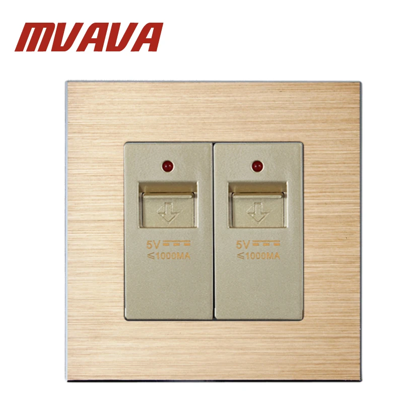 

MVAVA Double USB Port Wall Charger Socket Panel Power Outlet Professional Electrical Socket Double Usb Plug Wall Socket