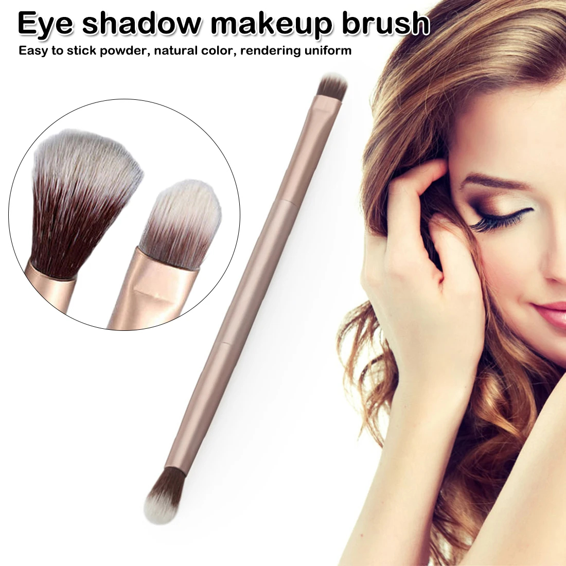 

Nylon hair Multi-functional Doubled Ended Champagne Gold Eyeshadow Eye Shadow Makeup Cosmetic Brush Tool Eye Shadow